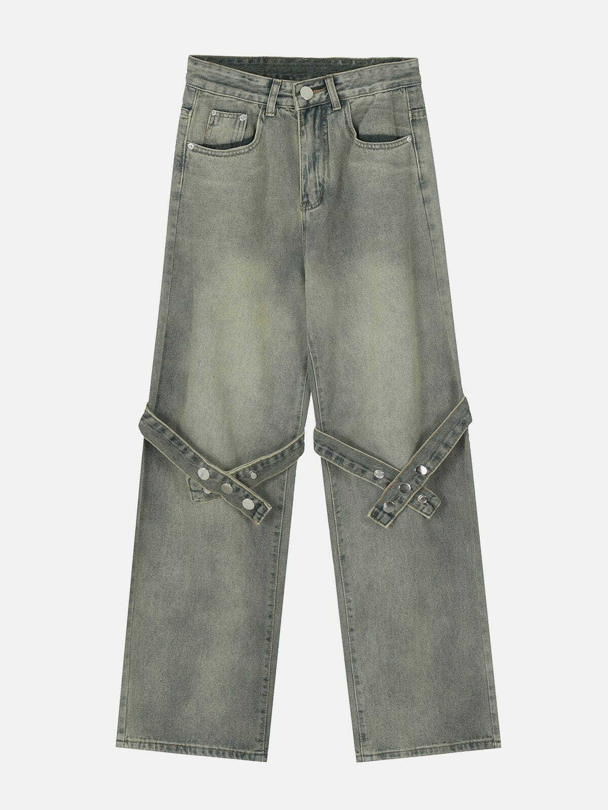 Trendy Y2K Washed Jeans for Grunge Aesthetic & Coquette Style - Vintage Vibes!