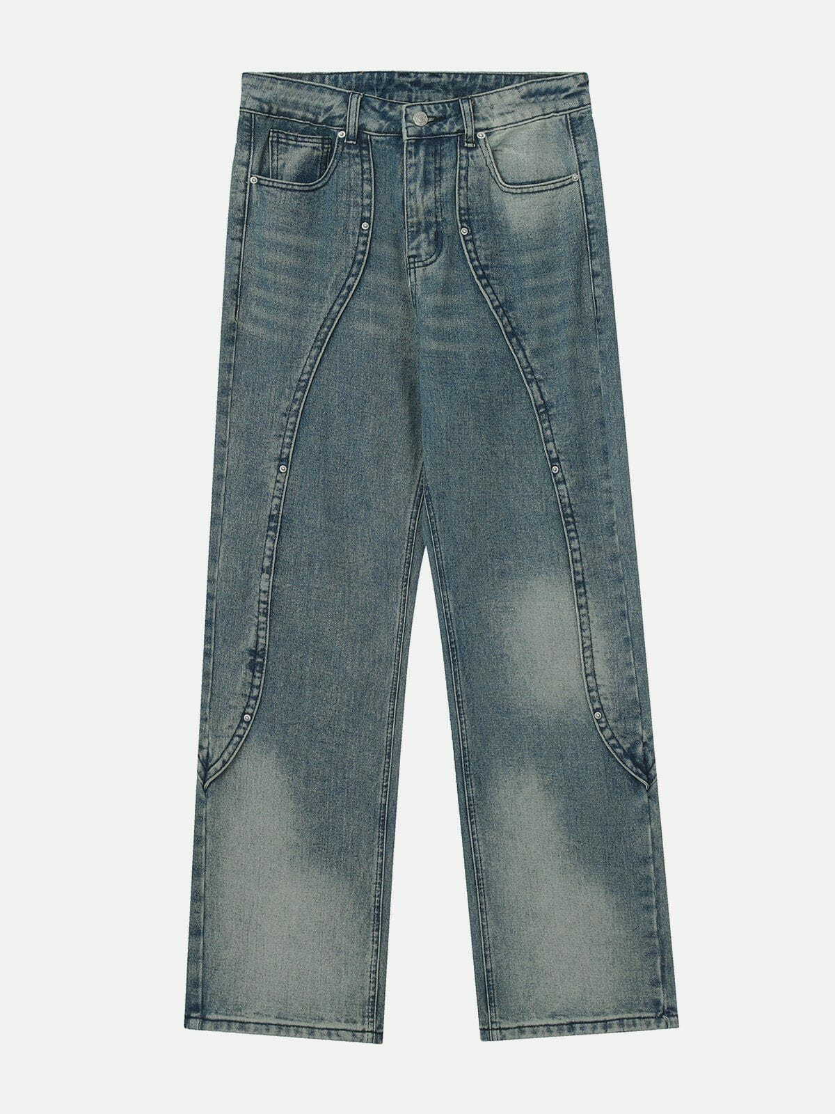 Trendy Y2K Washed Jeans for Grunge Aesthetic & Coquette Style - Vintage Vibes!