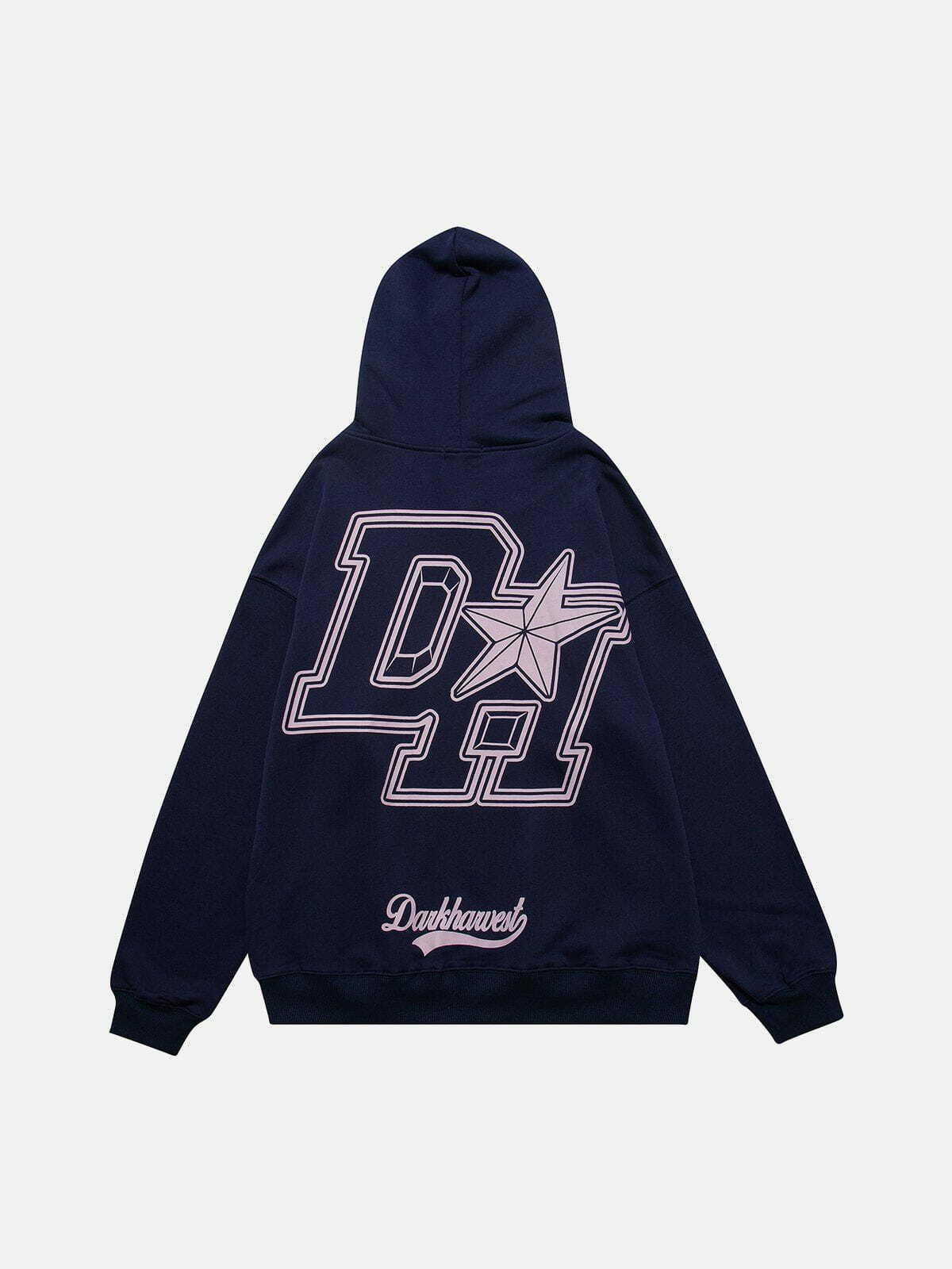 Vintage 'DH' Y2K Aesthetic Hoodie - Cute Pastel Goth & Grunge Style for Comfy Outfits