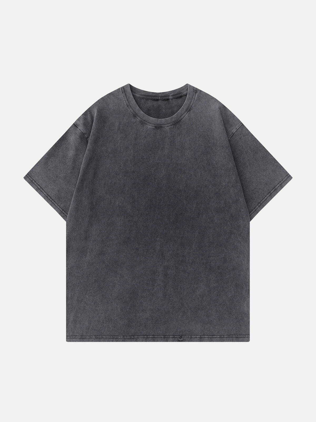 Vintage-Inspired Solid Washed Tee for Y2K Fashion, Grunge Aesthetic & Comfy Outfits