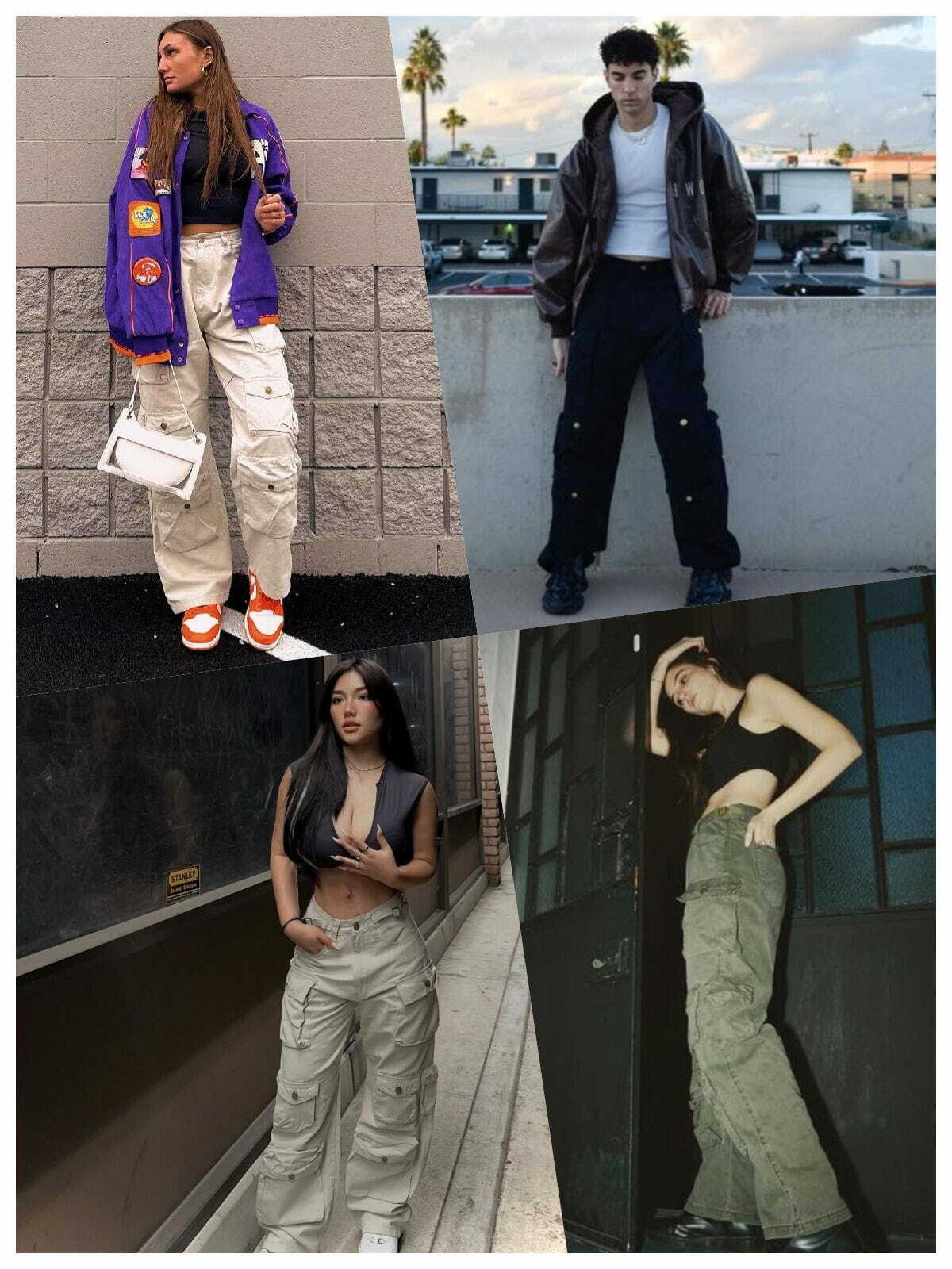 Vintage Y2K Multi-Pocket Cargo Pants for Grunge Aesthetic and Coquette Style Outfits