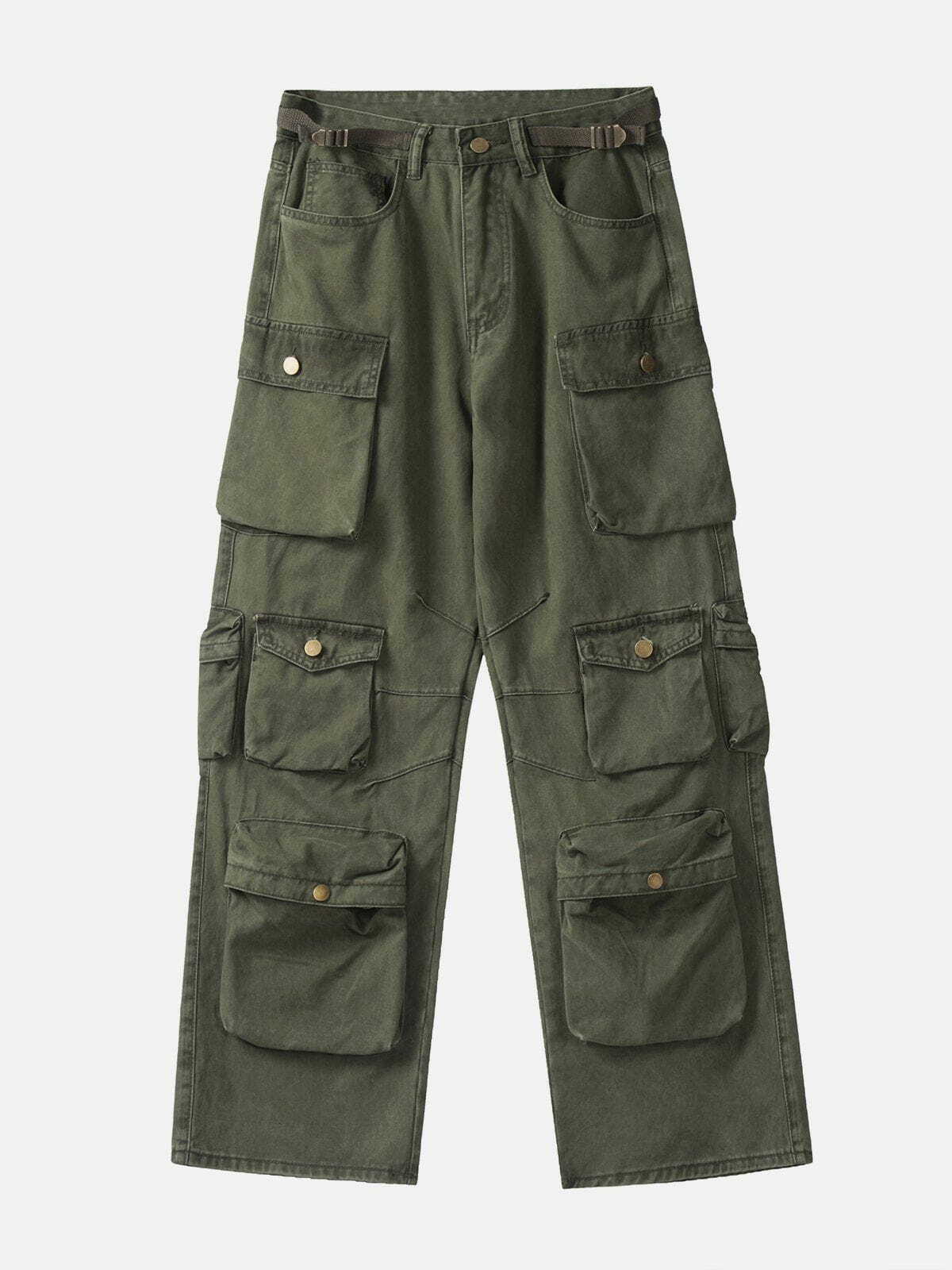 Vintage Y2K Multi-Pocket Cargo Pants for Grunge Aesthetic and Coquette Style Outfits