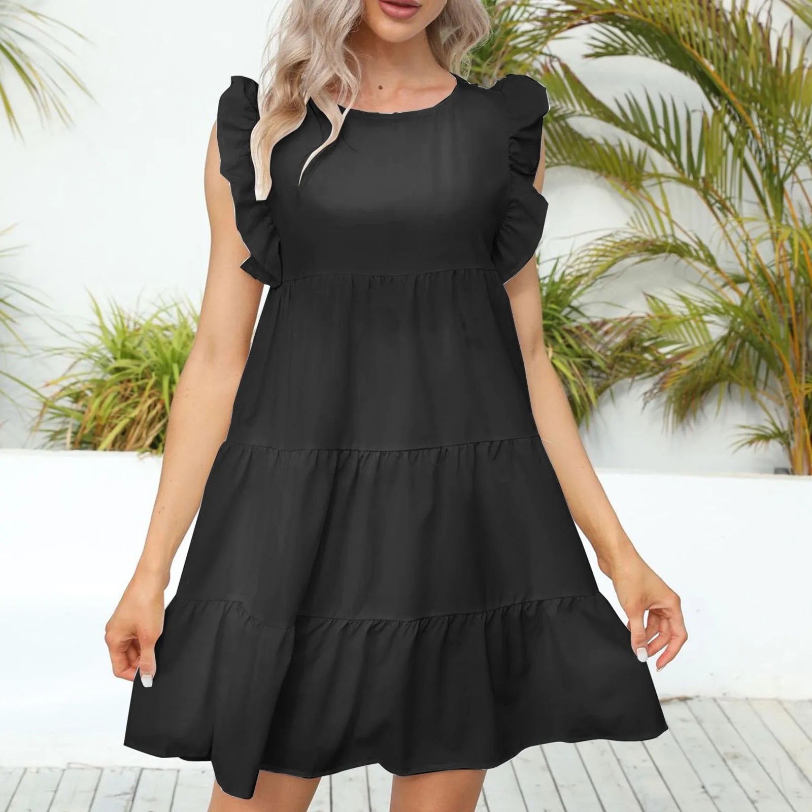 Y2K Aesthetic Butterfly Sleeve Mini Dress - Cute Casual Summer Dress for Coquette Style