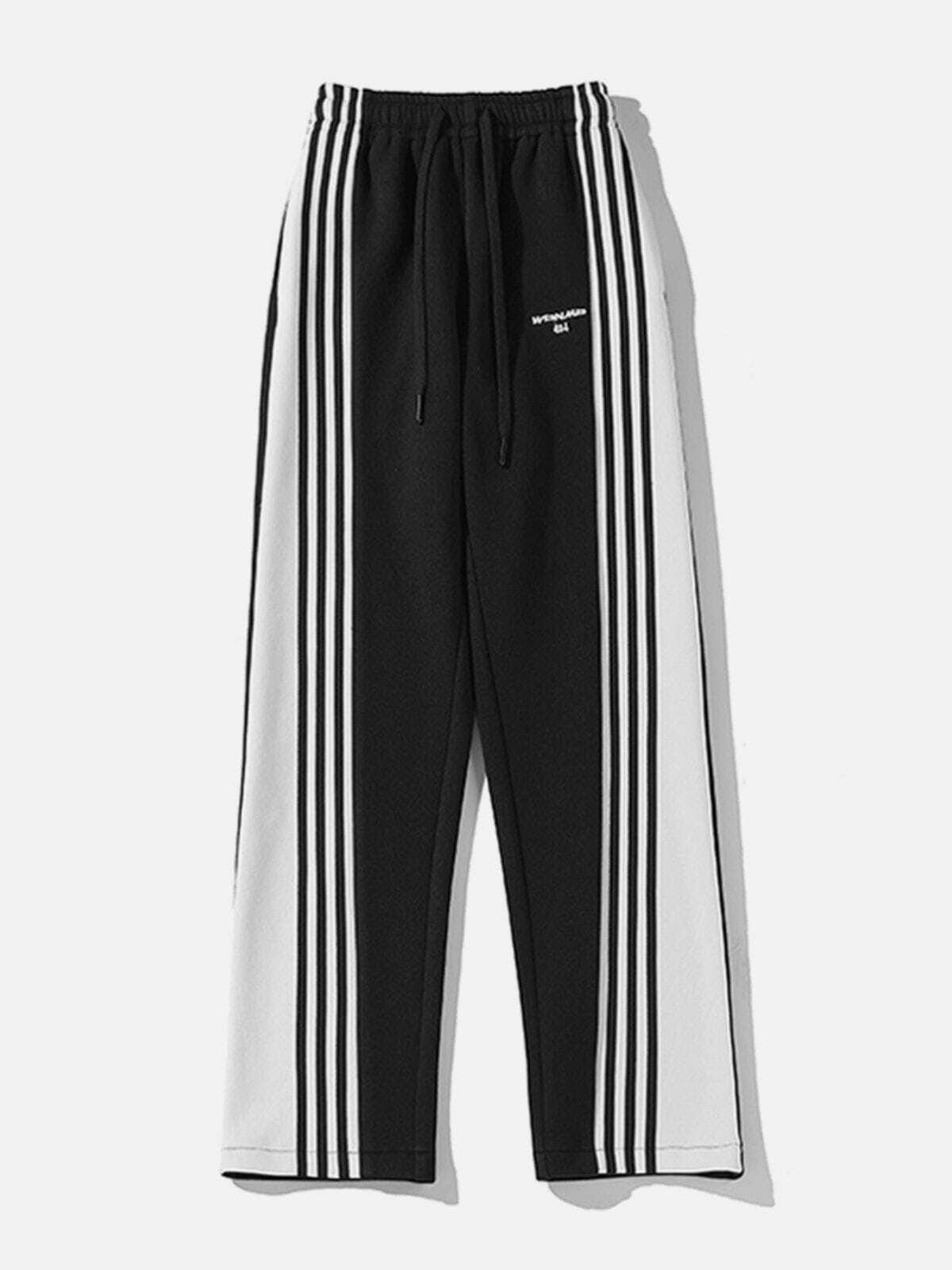 Y2K Aesthetic Colorblock Stripe Sweatpants for Comfy Coquette and Grunge Style Outfits