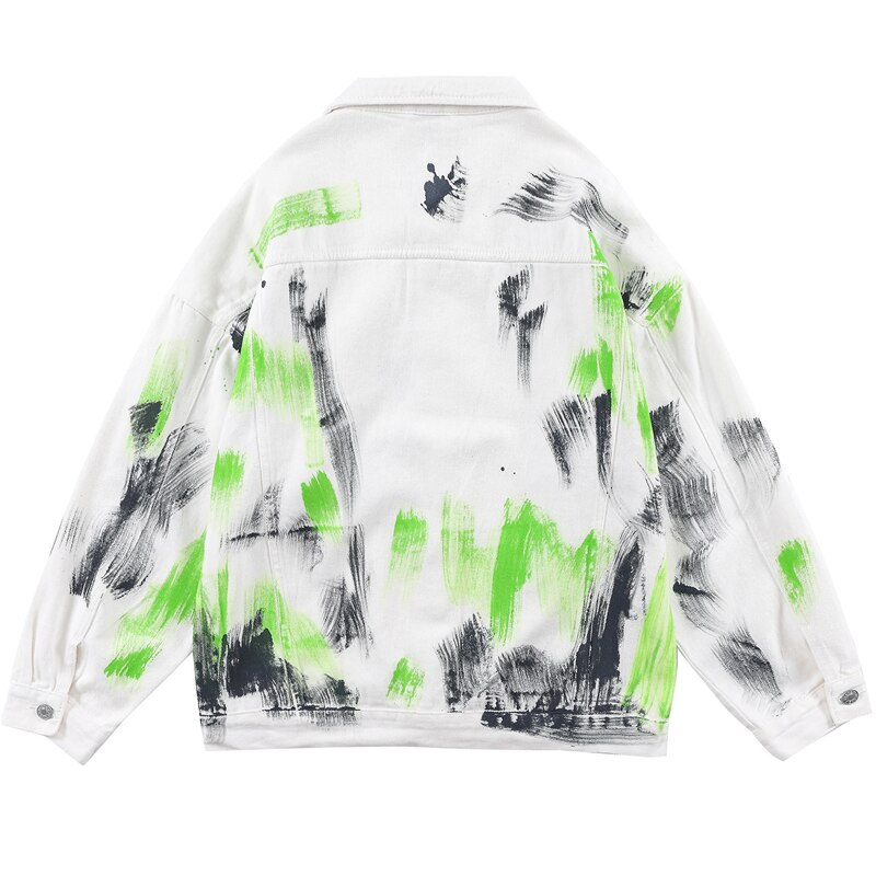 Y2K Aesthetic Graffiti Denim Jacket - Cute Grunge Style for Trendy Outfits