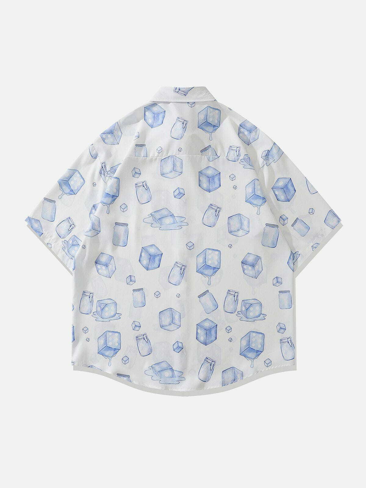 Y2K Aesthetic Ice Element Print Short Sleeve Shirt - Cute Tops for Grunge & Coquette Styles