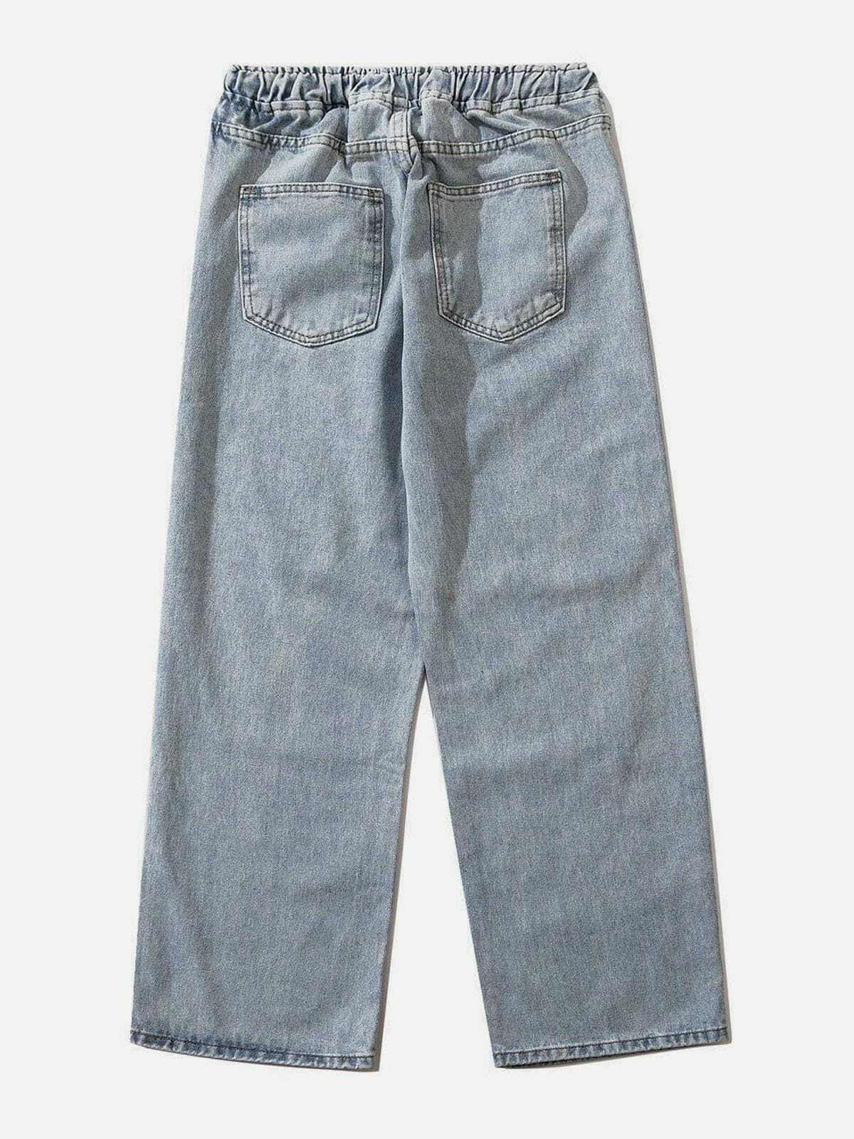 Y2K Aesthetic Inkjet Heart Jeans - Cute Grunge Style with Pastel Goth Vibes