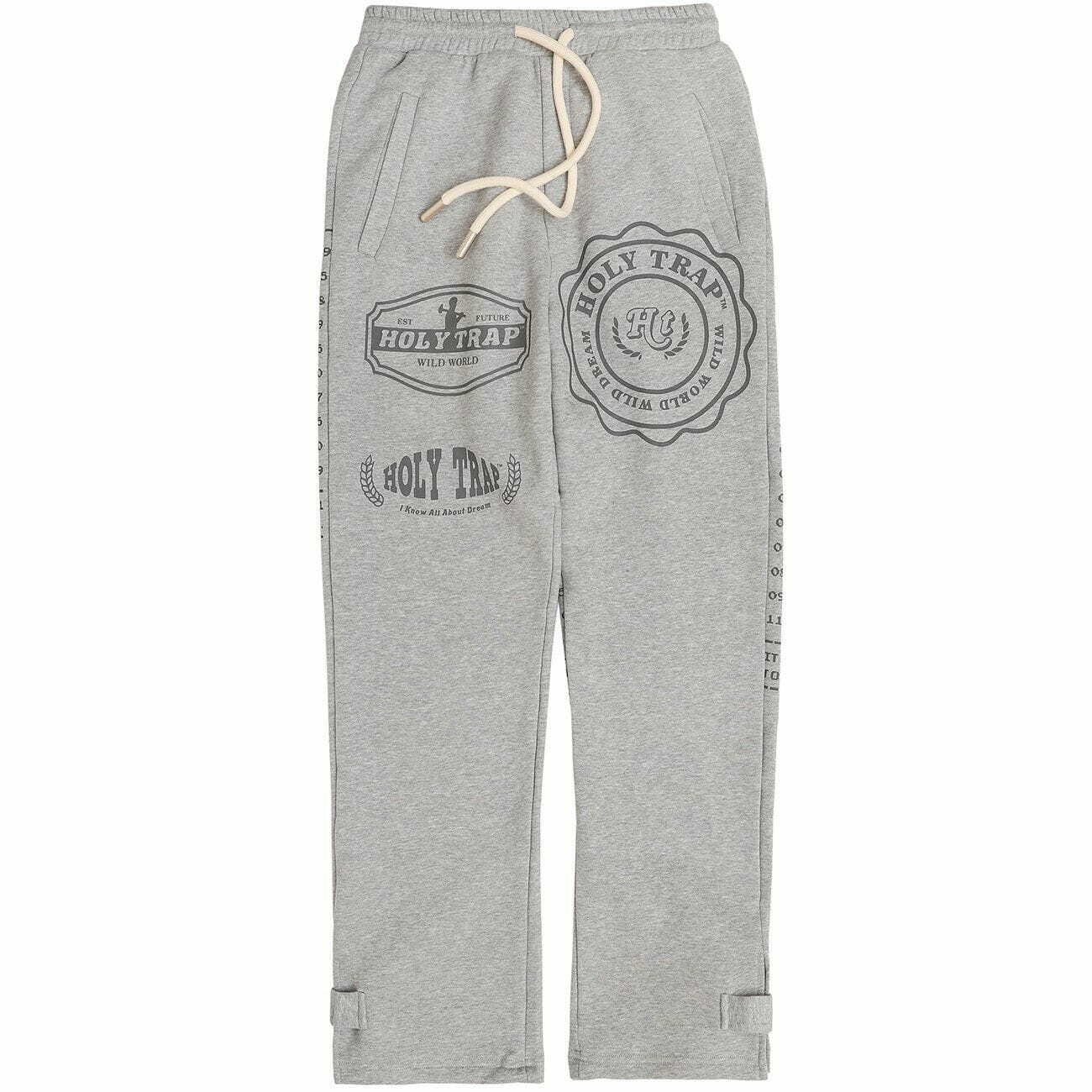 Y2K Aesthetic Letter Print Sweatpants - Comfy Grunge Style for Cute Outfits & Cozy Vibes