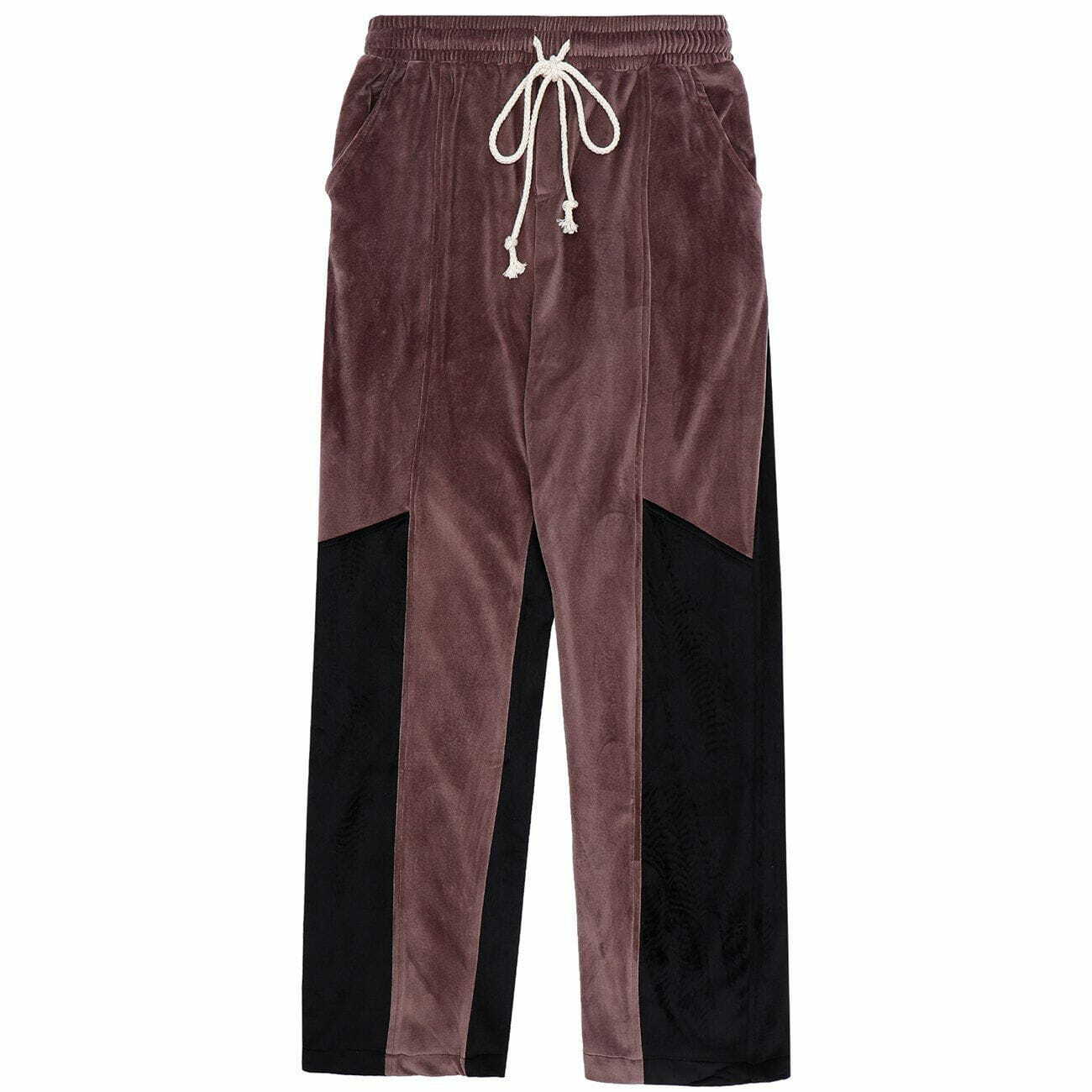 Y2K Aesthetic Patchwork Casual Sweatpants - Comfy Grunge Style for Trendy Outfits