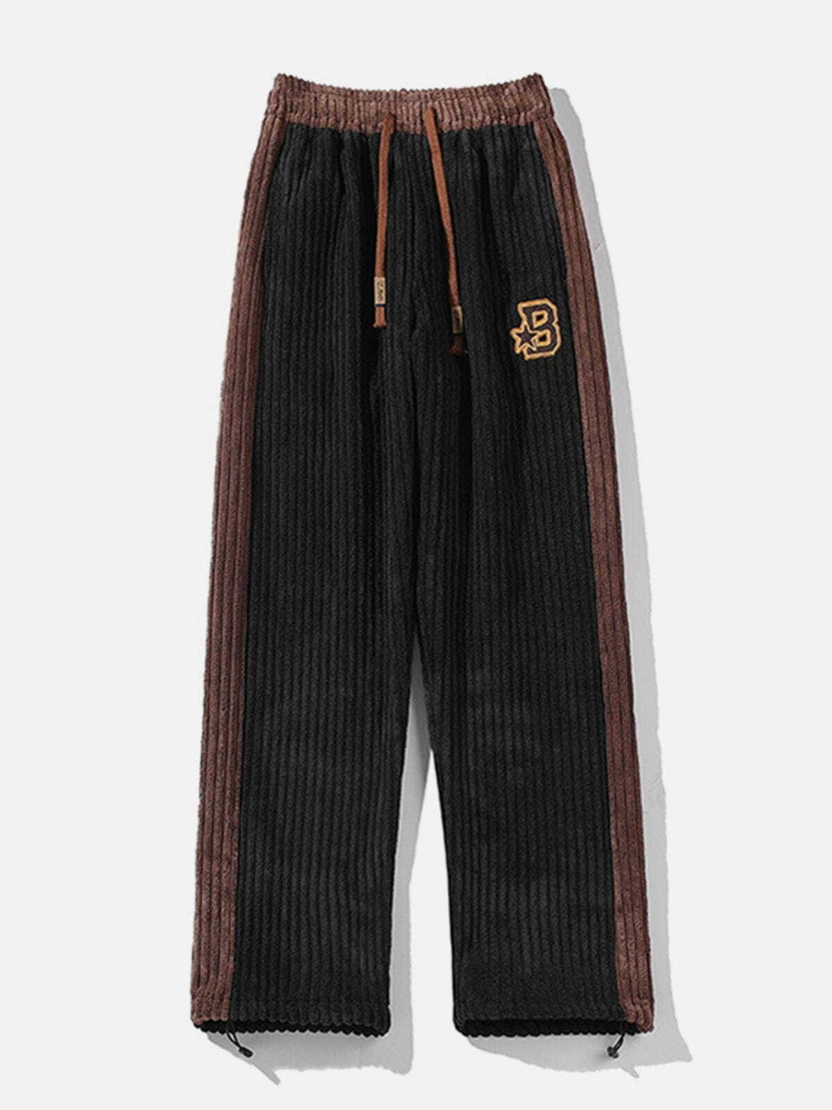 Y2K Aesthetic Patchwork Corduroy Sweatpants for Comfy Grunge and Coquette Style