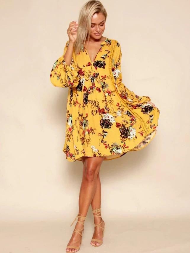 Y2K Aesthetic Printed Swing Dress - Coquette Style with Grunge Vibes & Cute Details