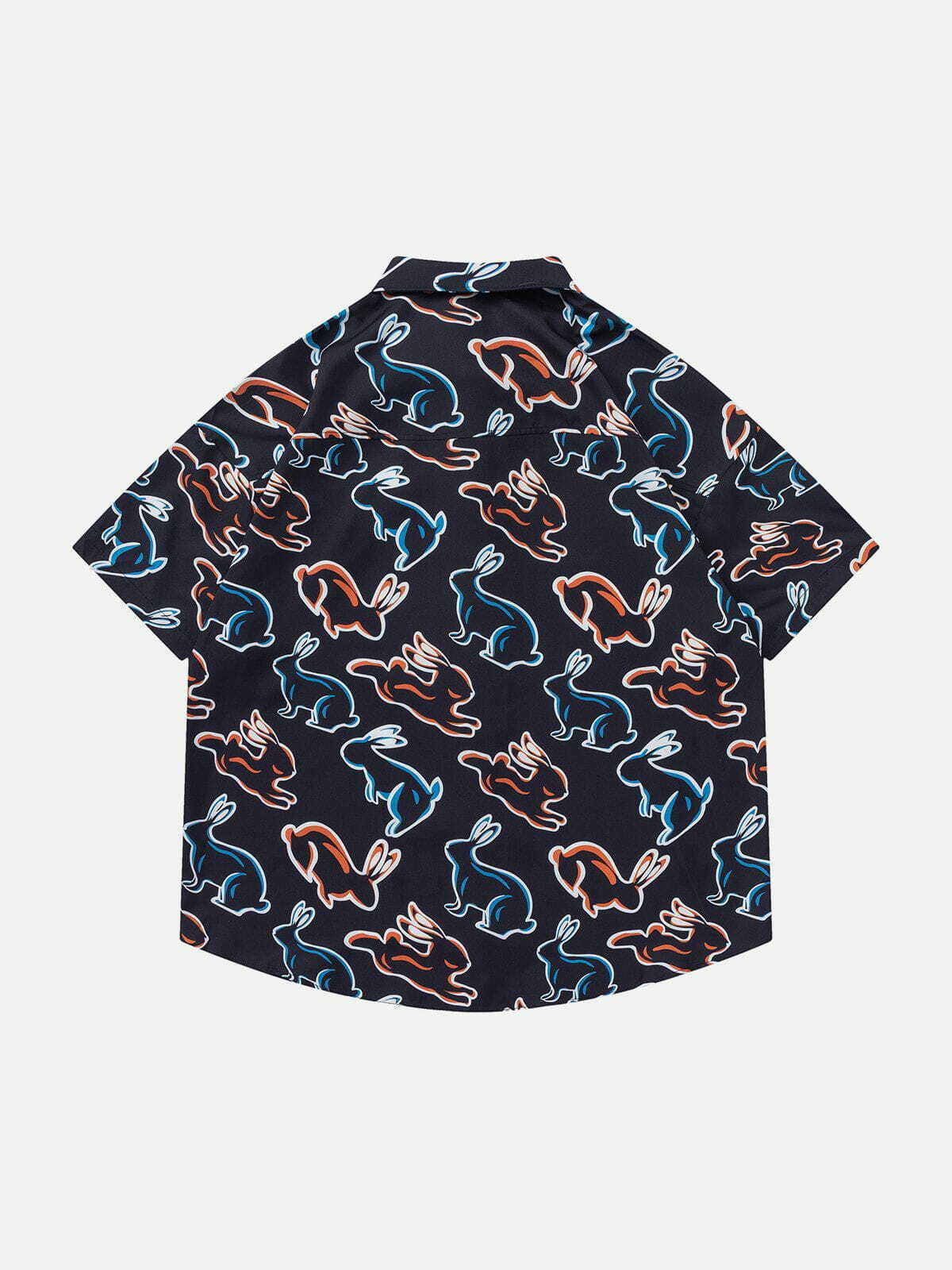 Y2K Aesthetic Rabbit Element All-Over Print Short Sleeve Shirt - Cute & Comfy Top