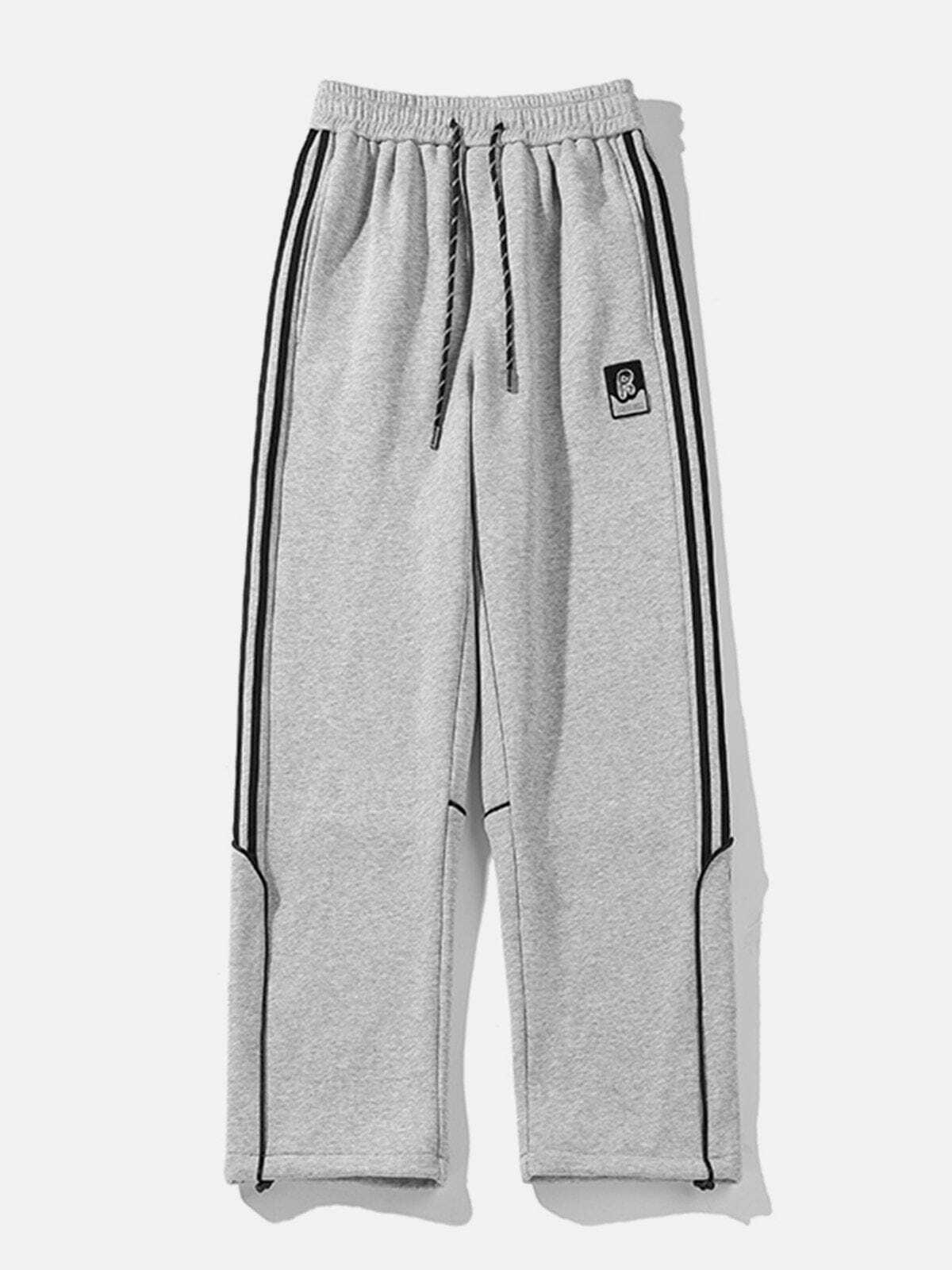 Y2K Aesthetic Side Stripe Sweatpants - Comfy Grunge Style for Cute Outfits & Cozy Vibes