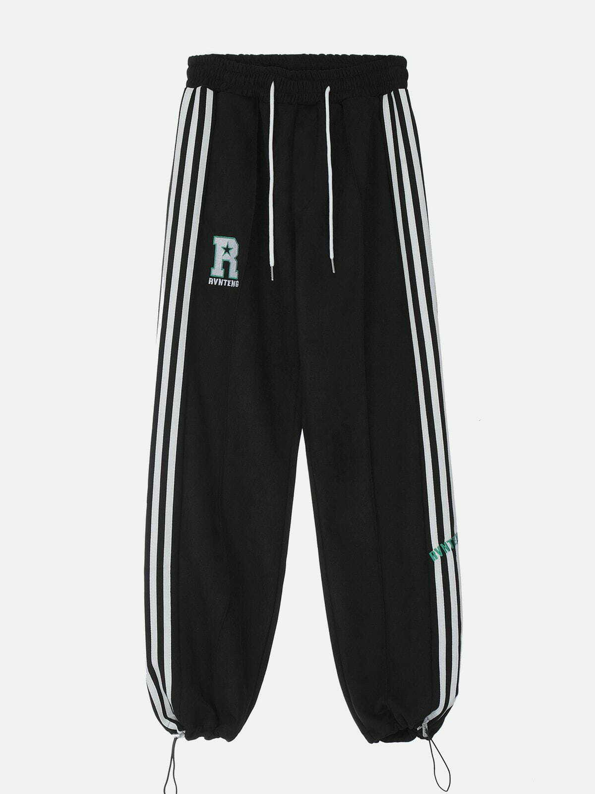 Y2K Aesthetic Side Stripes Sweatpants - Comfy Grunge Style for Cute Outfits & Cozy Vibes