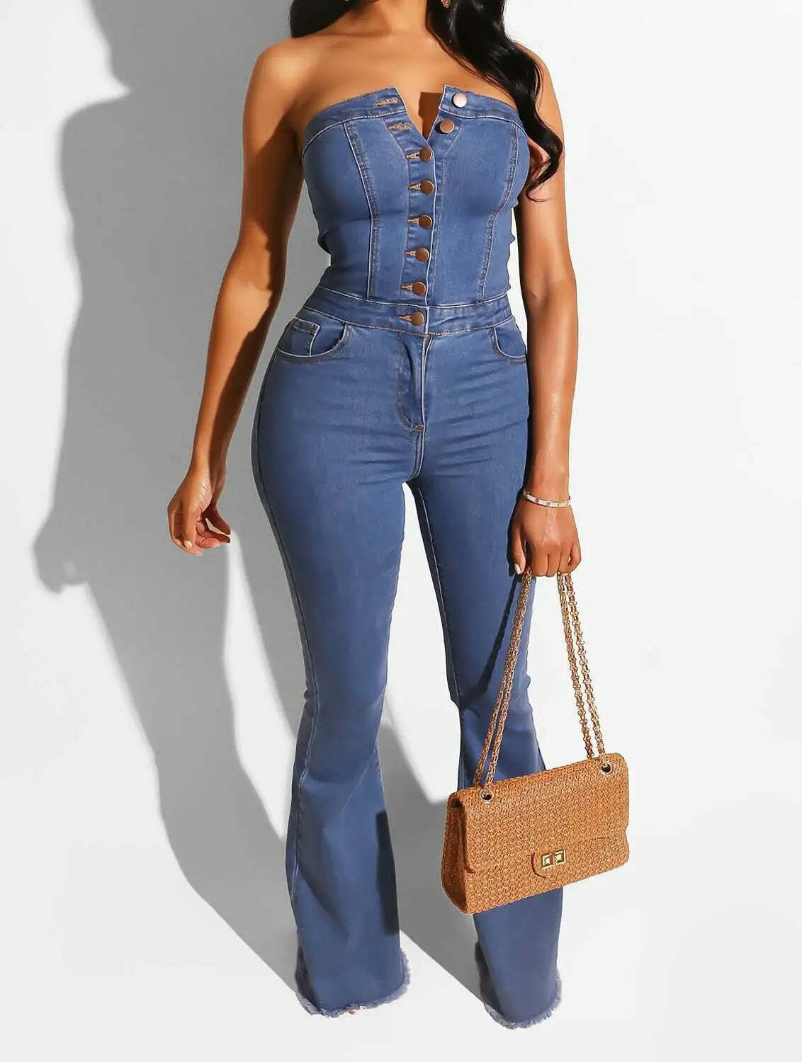 Y2K Aesthetic Sleeveless Denim Jumpsuit - Plus Size, Cute & Comfy for Grunge & Coquette Styles