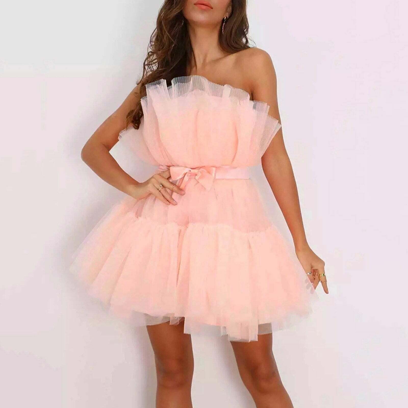 Y2K Aesthetic Sleeveless Mini Dress - Cute Pastel Goth & Coquette Style for Trendy Looks