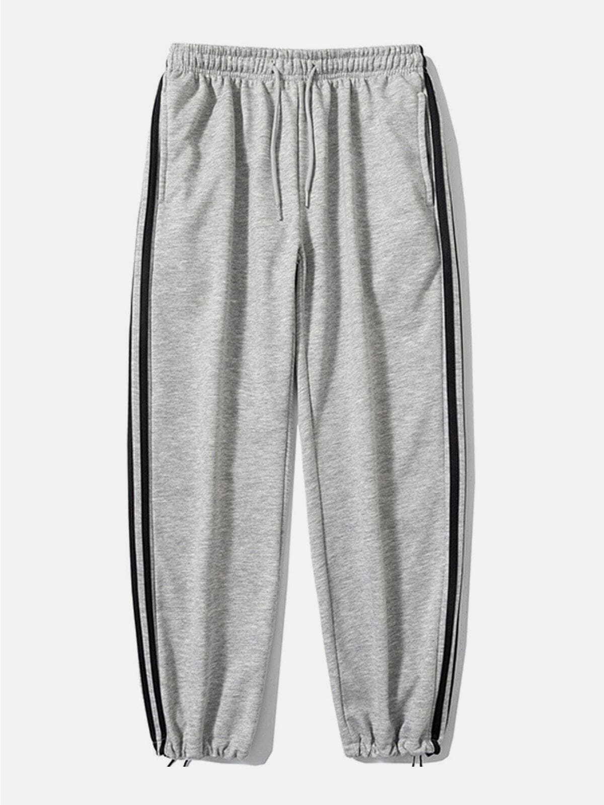 Y2K Aesthetic Stripe Sweatpants - Comfy Grunge Style for Cute Outfits & Cozy Vibes