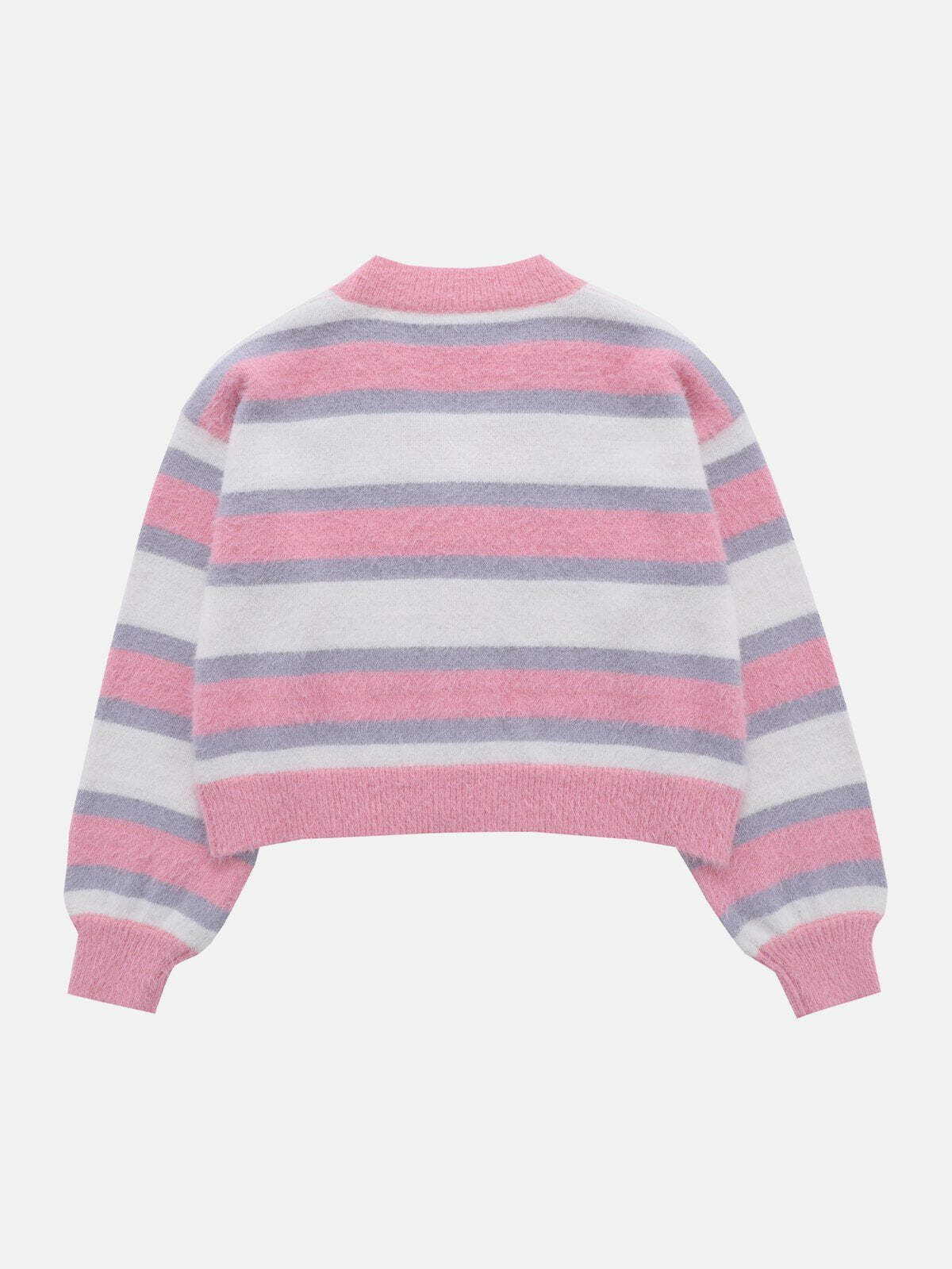 Y2K Aesthetic Striped Cardigan - Cute Comfy Layering for Coquette & Grunge Styles