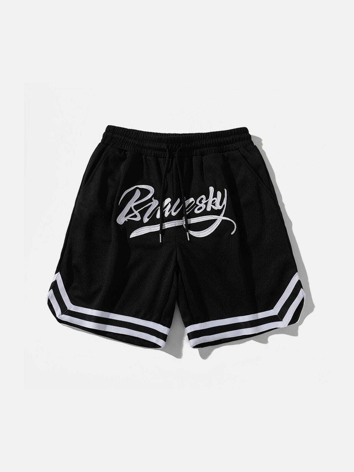 Y2K Aesthetic Striped Sports Shorts - Comfy Grunge Style for Cute Outfits & Active Days