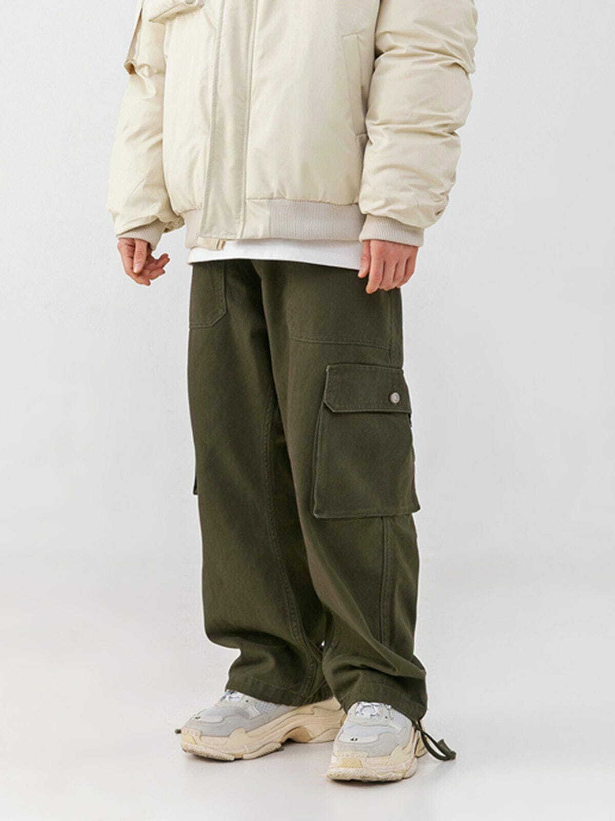 Y2K Aesthetic Tuckable Leg Cargo Pants - Grunge Style with Coquette Vibes & Cute Tops