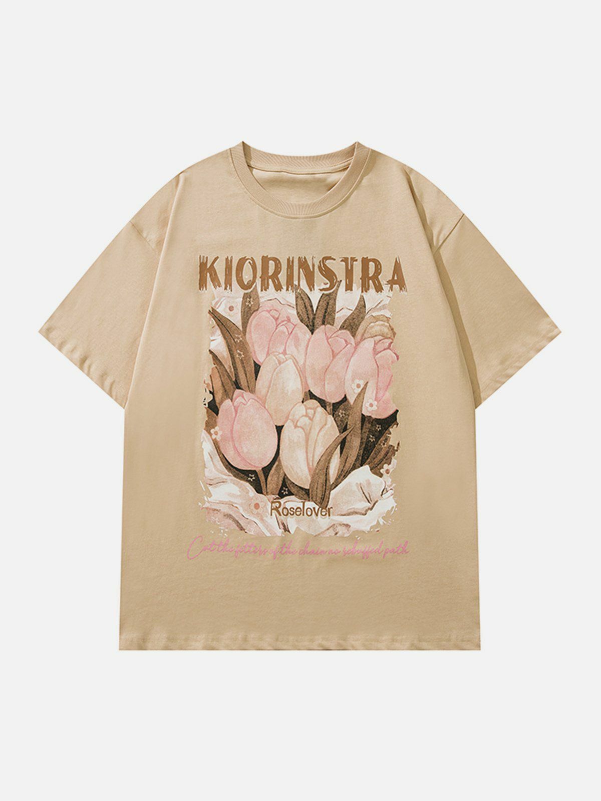 Y2K Aesthetic Tulip Illustration Graphic Tee - Cute Tops for Coquette & Grunge Styles