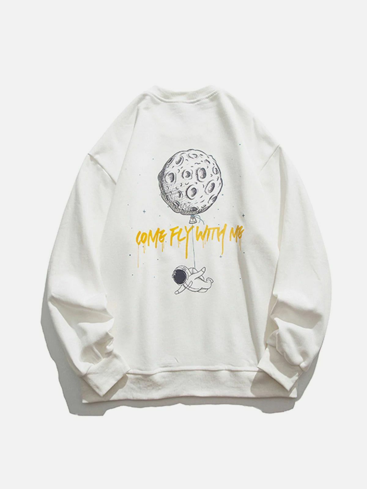 Y2K Astronaut Print Sweatshirt - Cute Comfy Hoodie for Coquette & Grunge Aesthetic Lovers