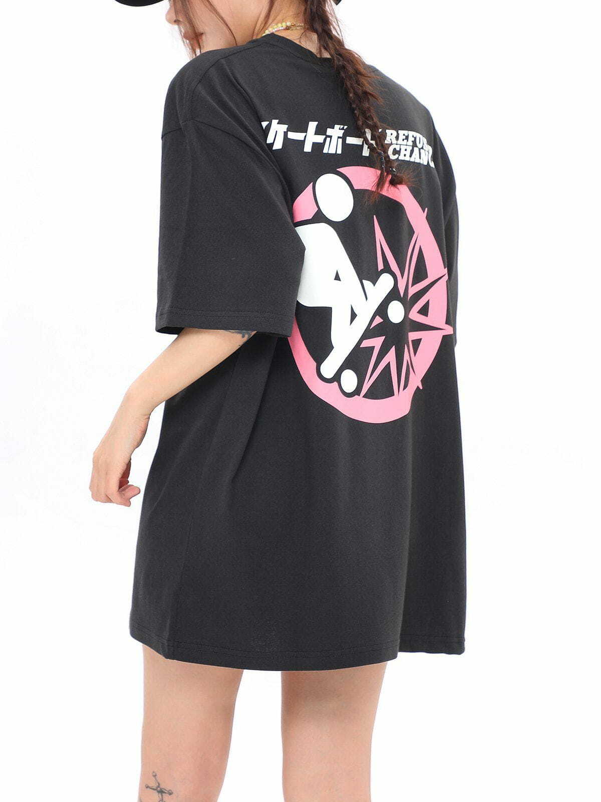 Y2K Cartoon Skateboarding Tee - Cute Graphic Top for Coquette, Grunge, and Aesthetic Styles