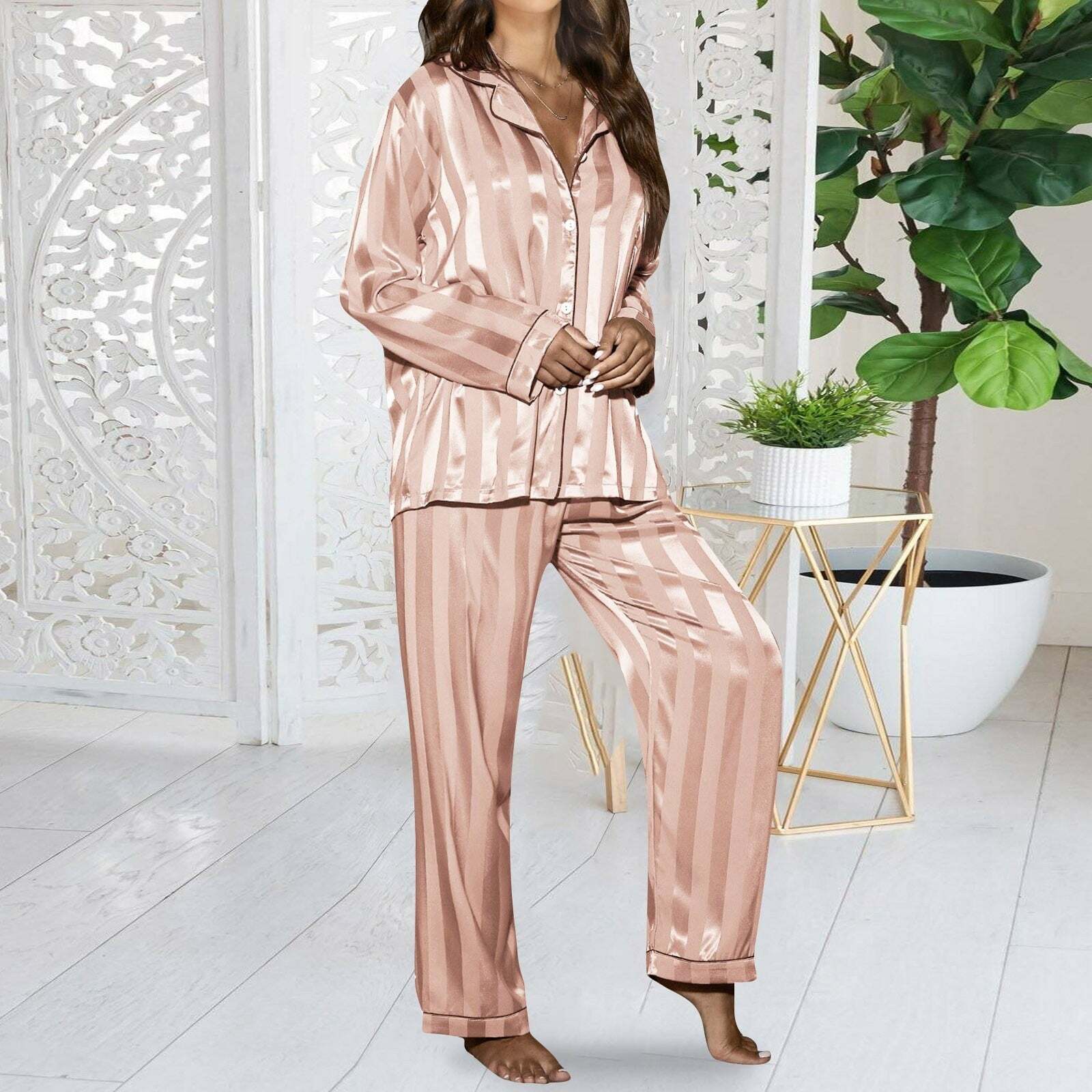 Y2K Coquette Aesthetic Ice Silk Satin Pajamas Set - Cute & Comfy Sleepwear for Dreamy Nights