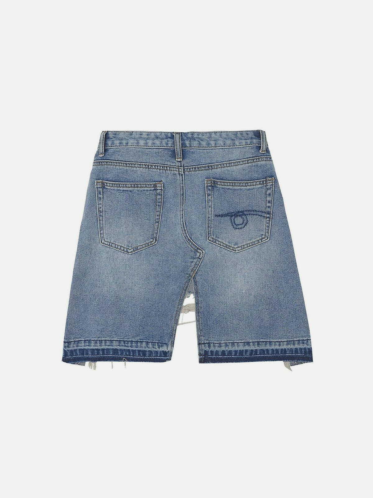 Y2K Distressed Denim Shorts - Cute Grunge Style with Vintage Aesthetic Vibes