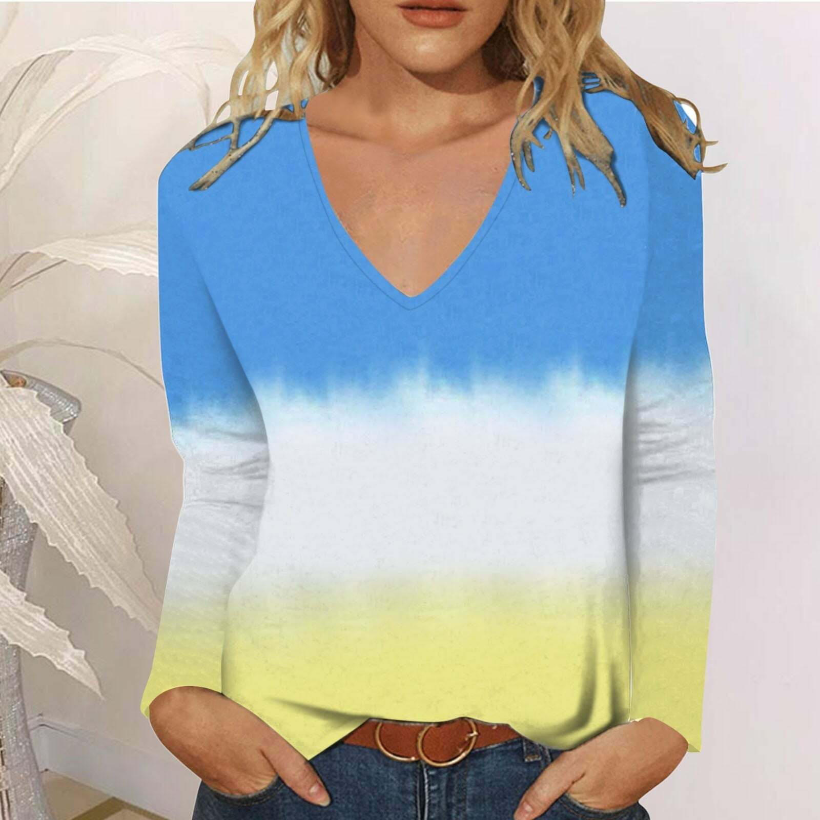 Y2K Fashion Casual Long Sleeve V-Neck Tee - Cute Pastel Goth & Grunge Aesthetic Top