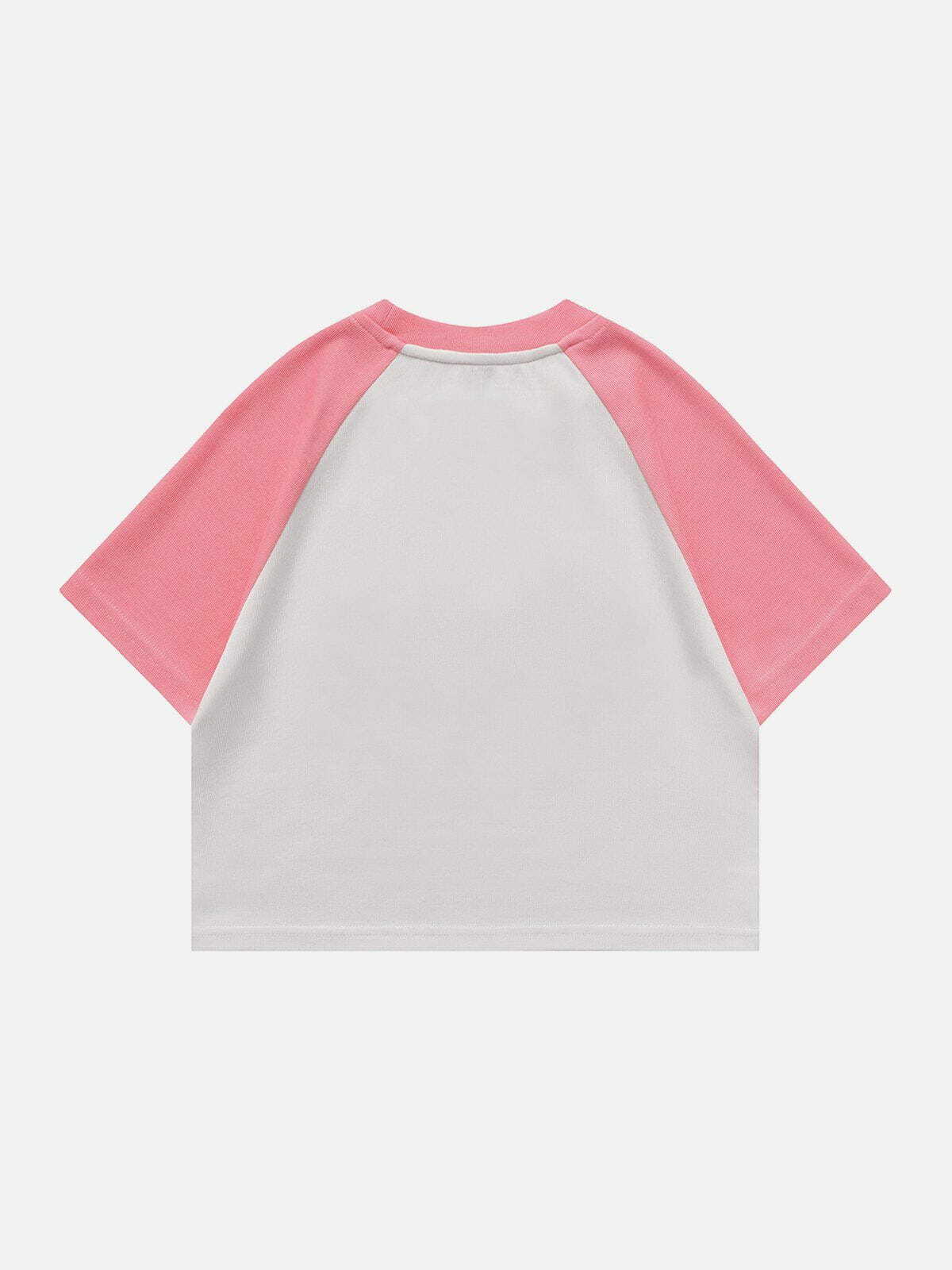 Y2K Fashion Flocking Raglan Tee - Cute Tops for Coquette Aesthetic & Grunge Style