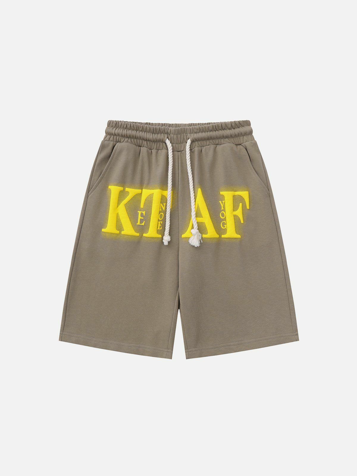 Y2K Fashion Foam Printing Drawstring Shorts - Cute Aesthetic Bottoms for Comfy Style