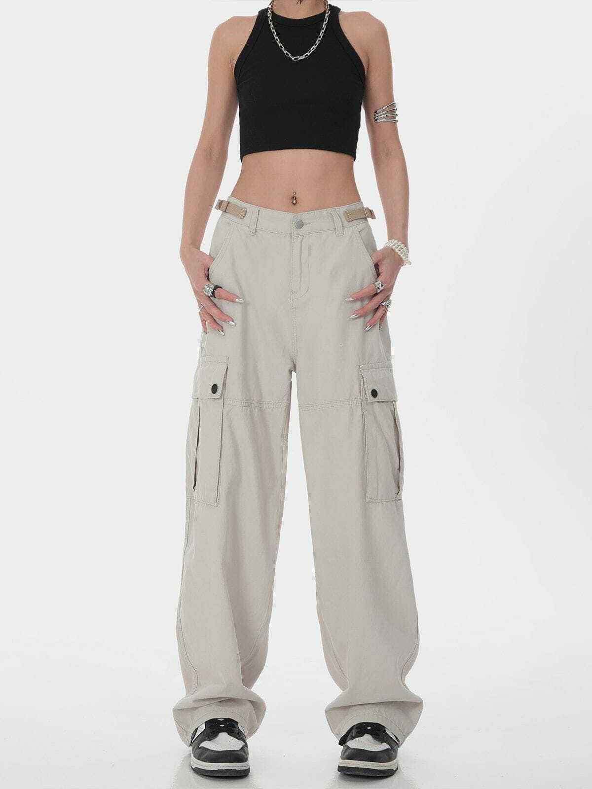 Y2K Fashion Hip Hop Straight Cargo Pants - Grunge Aesthetic, Comfy Streetwear Style