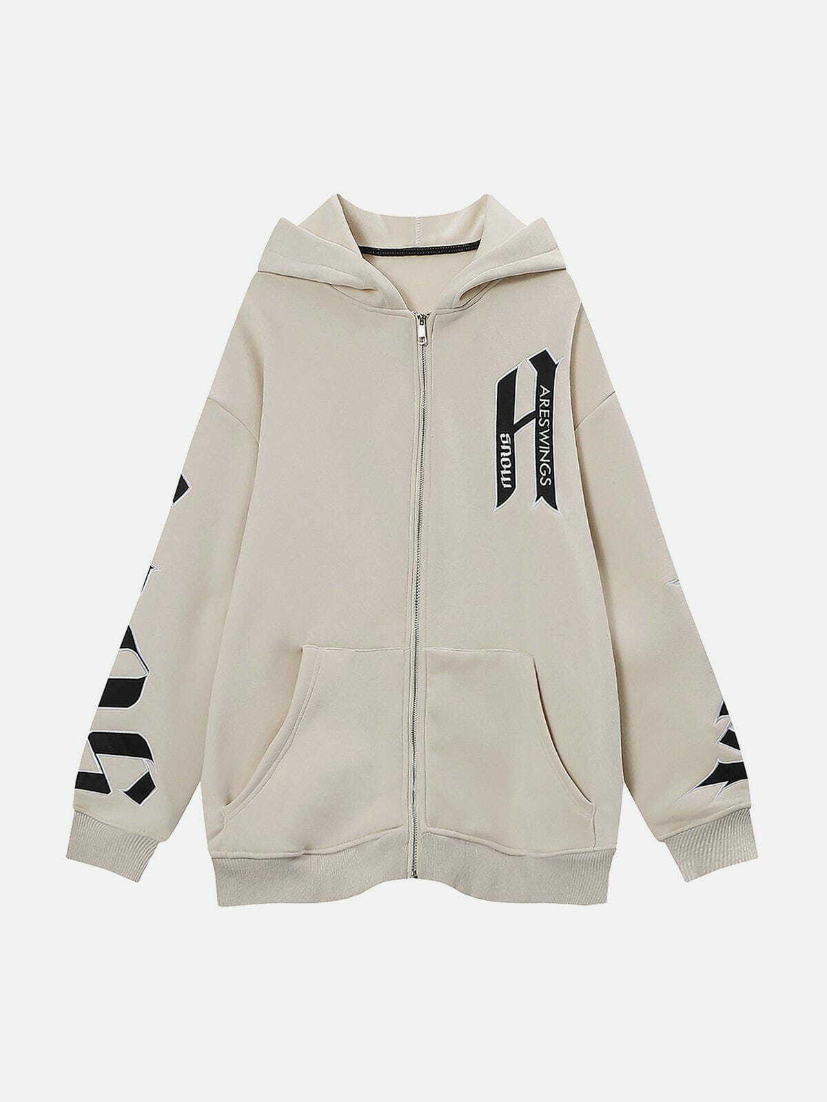 Y2K Fashion Patch Embroidered ZIP UP Hoodie - Cute Aesthetic Layering for Grunge & Coquette Styles