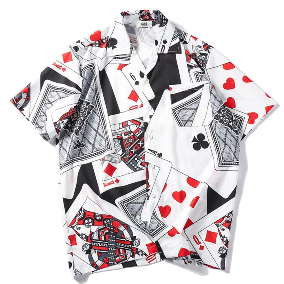 Y2K Fashion Poker Shirt: Cute Tops for Coquette Aesthetic & Grunge Style Lovers