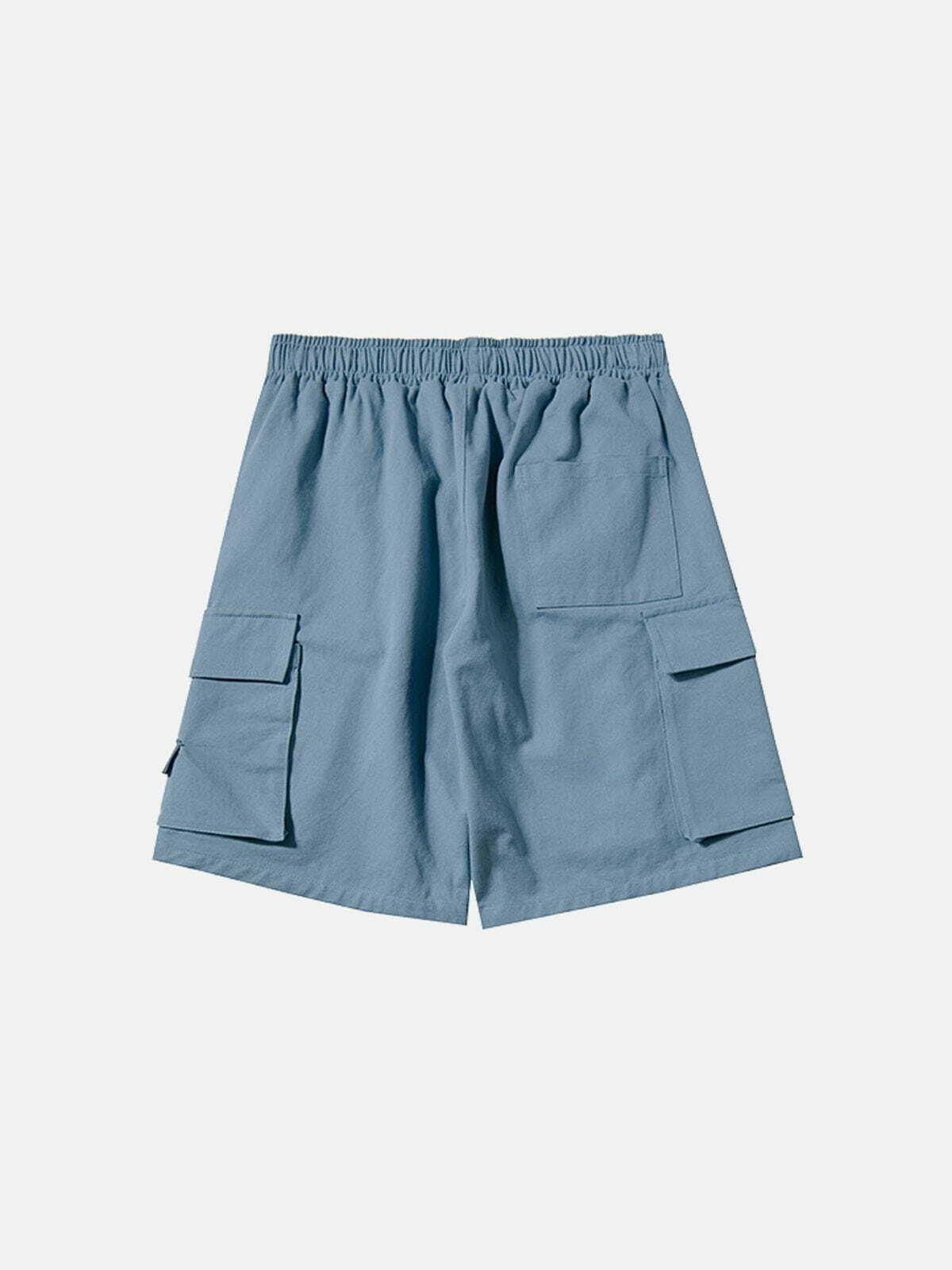 Y2K Fashion Solid Large Pocket Shorts - Comfy Cargo Style for Aesthetic Outfits