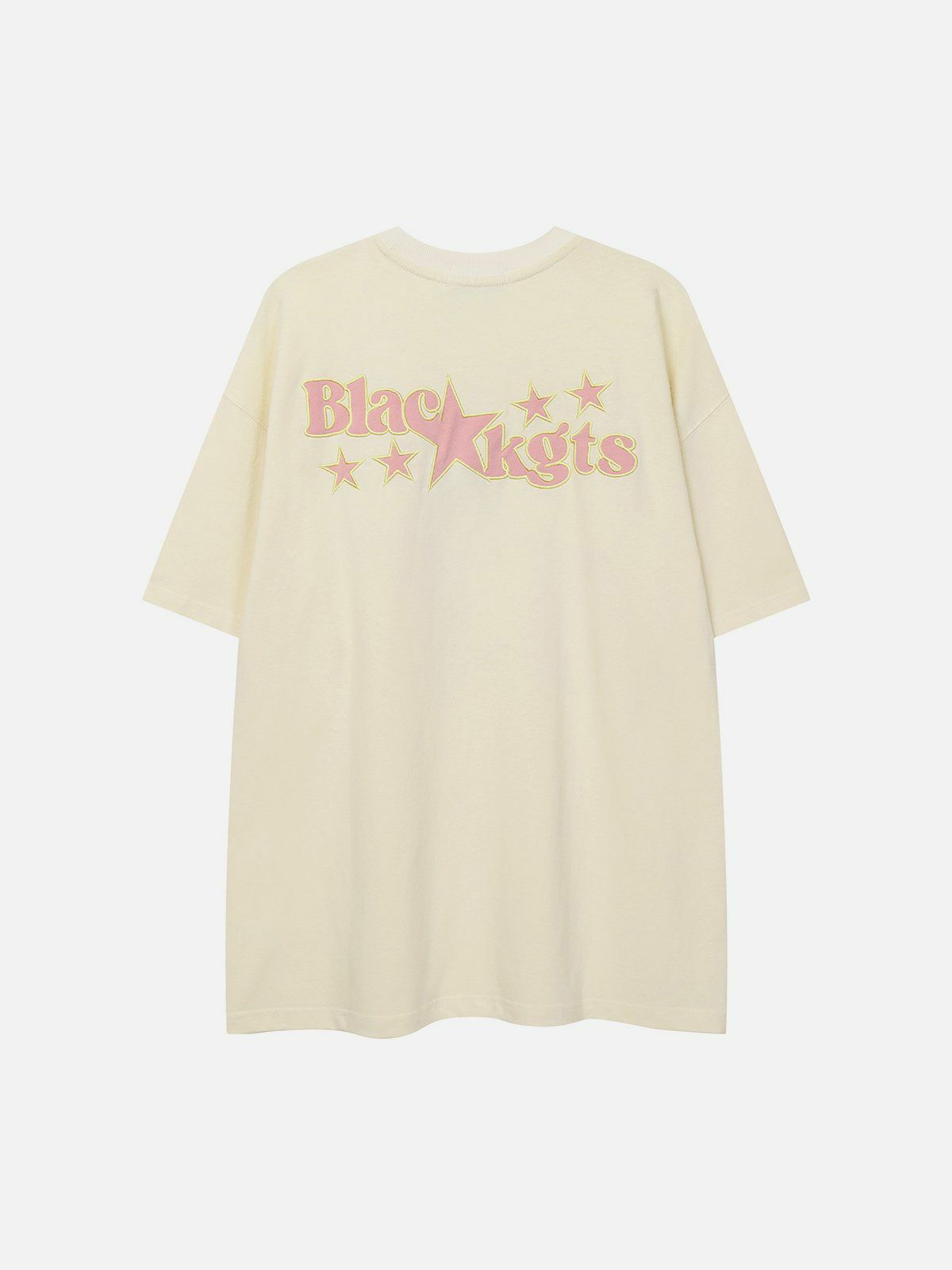 Y2K Fashion Star Applique Graphic Tee - Cute Tops for Coquette & Grunge Aesthetic Lovers