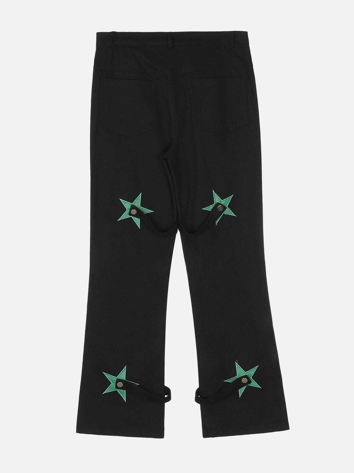 Y2K Fashion Star Embroidery Cargo Pants - Cute Grunge Aesthetic with Comfy Style