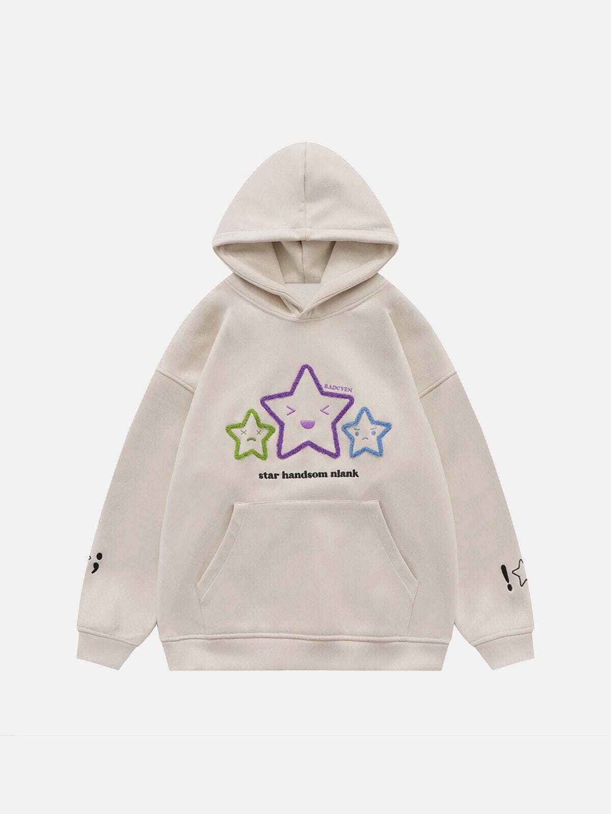 Y2K Fashion Star Hoodie - Cute Embroidered Comfy Hoodie for Coquette & Grunge Aesthetic