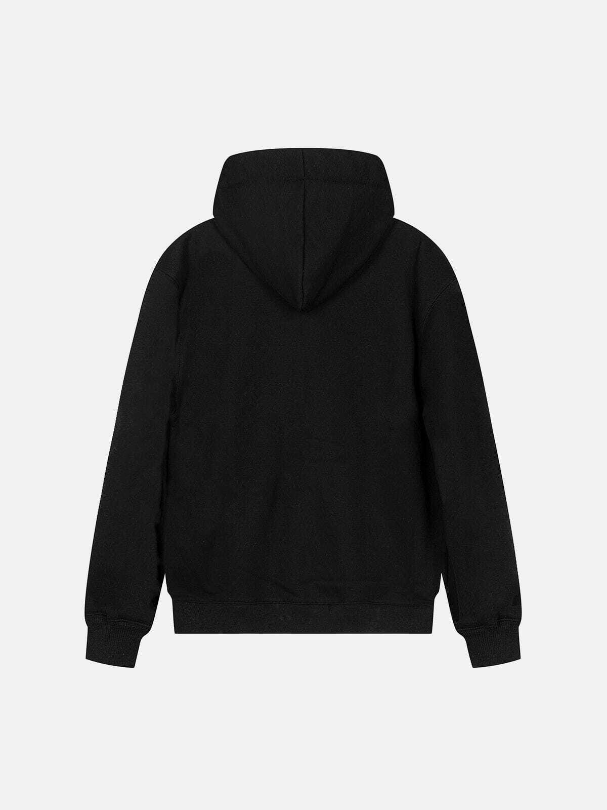 Y2K Fashion Star Quilting Zipped Hoodie - Cute Aesthetic Layer for Grunge & Coquette Styles