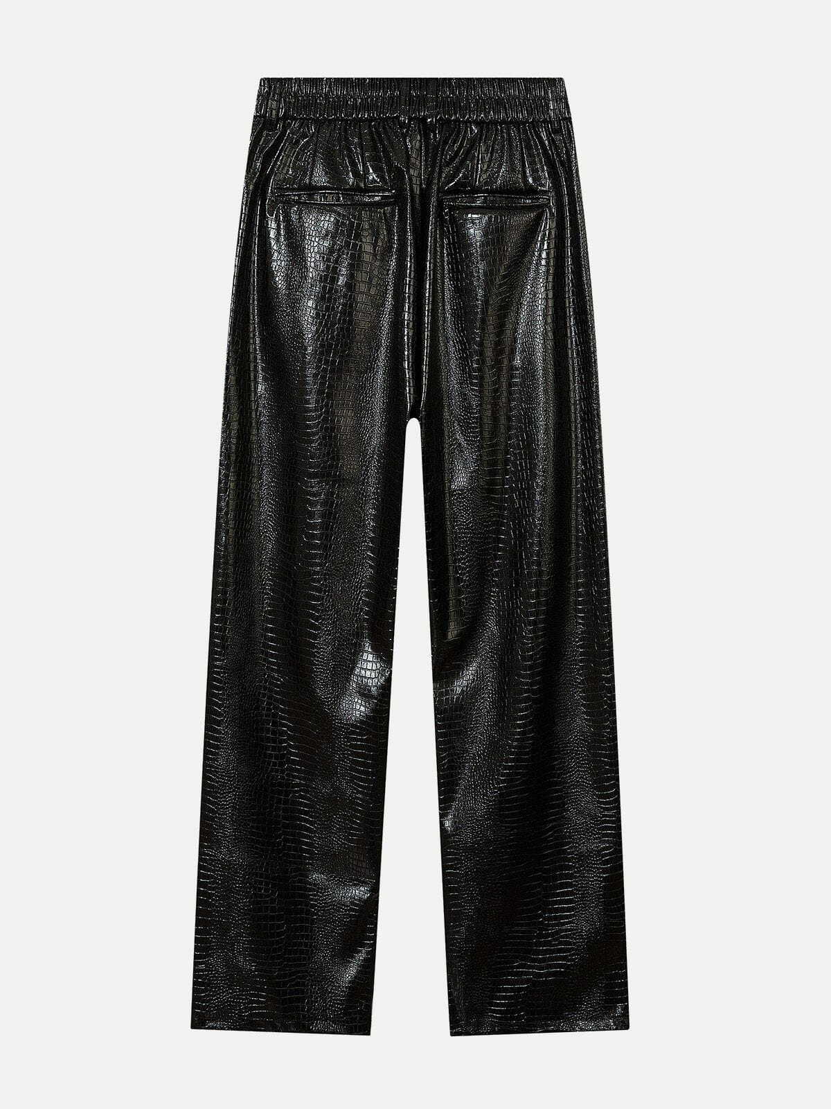 Y2K Fashion Straight Leather Pants - Grunge Aesthetic & Coquette Style Essential