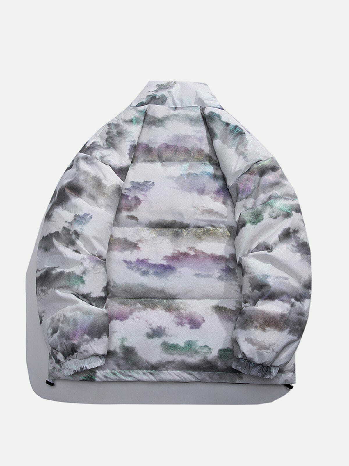 Y2K Fashion Tie Dye Camouflage Winter Coat - Comfy Aesthetic Outerwear for Cozy Vibes