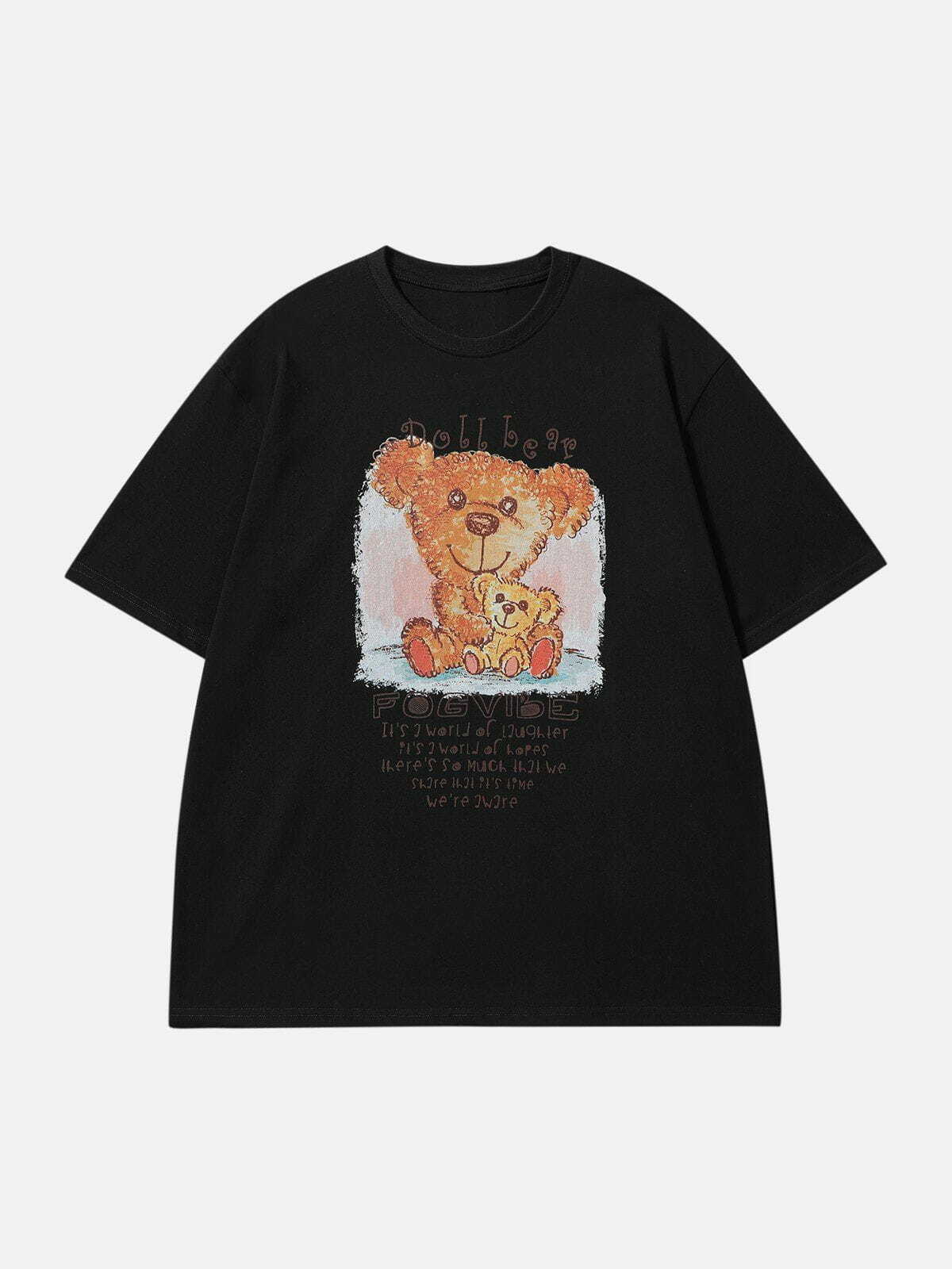 Y2K Fashion Toy Bear Family Print Tee - Cute Aesthetic Top for Coquette & Grunge Styles