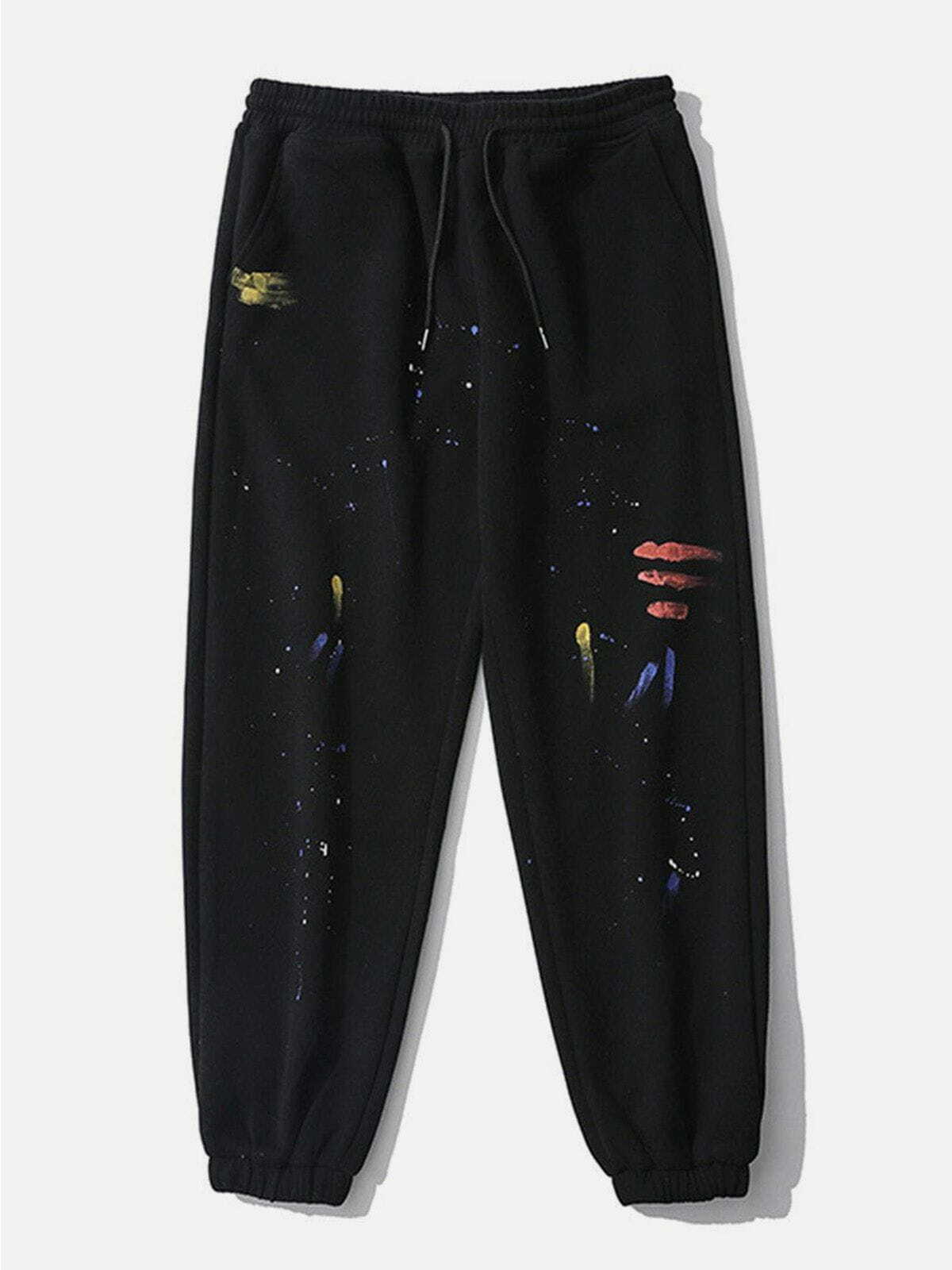 Y2K Graffiti Track Pants: Trendy Grunge Aesthetic with Comfy Vibes for Stylish Outfits