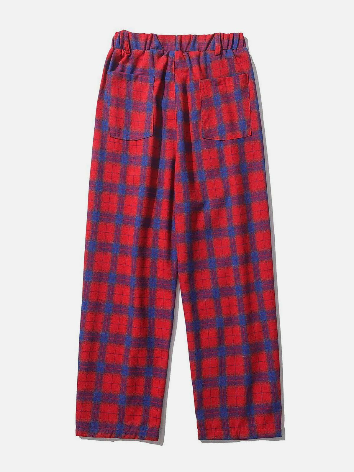 Y2K Grunge Style Red Plaid Cargo Pants for Aesthetic Outfits and Comfy Looks