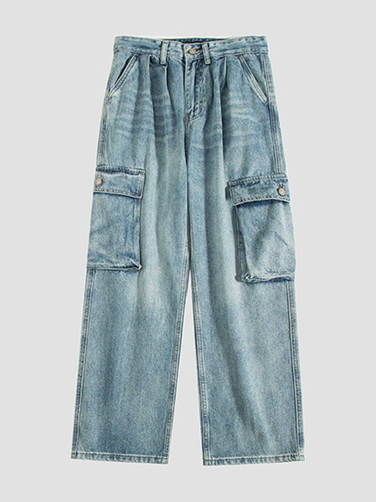 Y2K Multi-Pocket Jeans: Grunge Aesthetic Cargo Style for Comfy, Cute Outfits