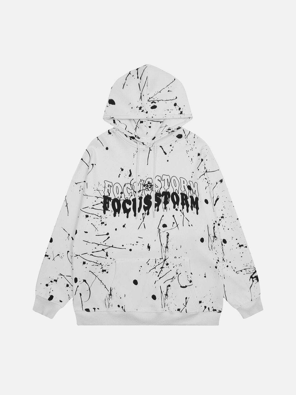 Y2K Paint Splatter Hoodie - Comfy Grunge Aesthetic Top for Cute Outfits & Aesthetic Vibes