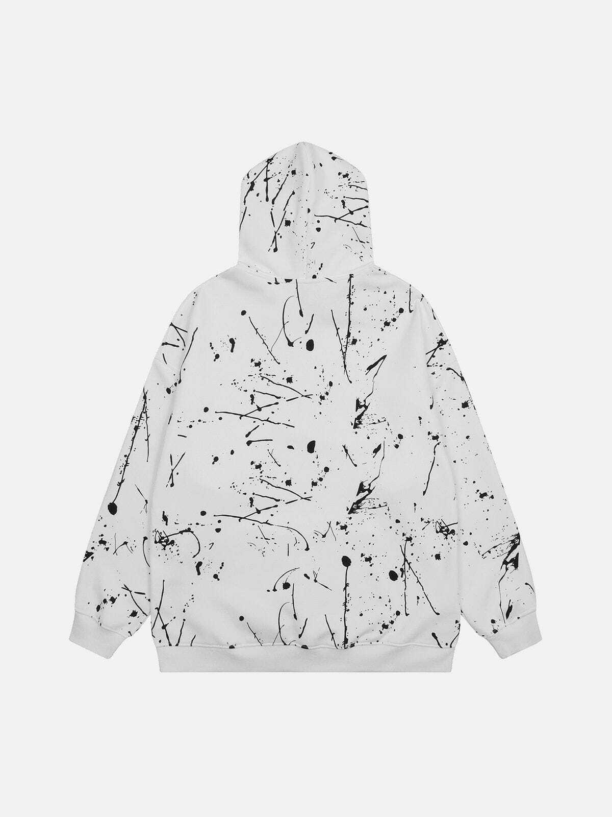 Y2K Paint Splatter Hoodie - Comfy Grunge Aesthetic Top for Cute Outfits & Aesthetic Vibes