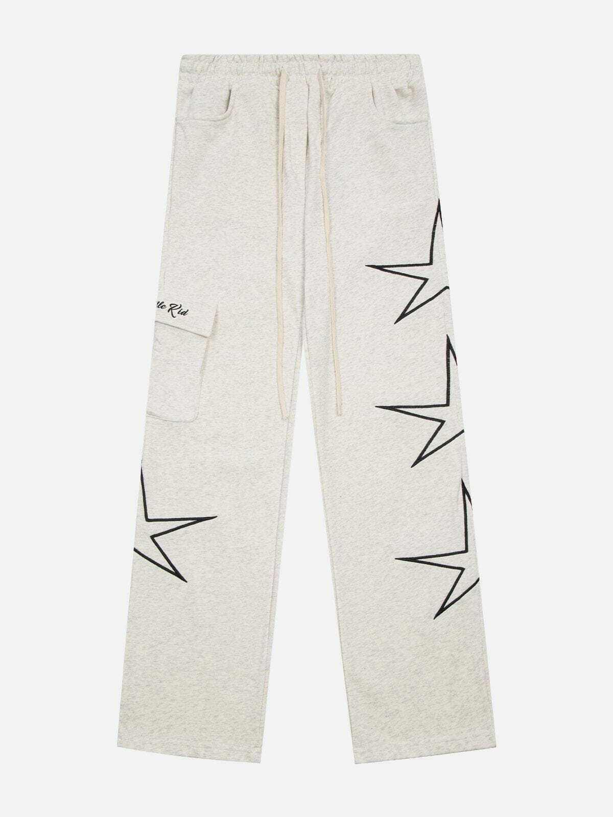 Y2K Star Print Sweatpants - Comfy Grunge Aesthetic Bottoms for Cute Outfits & Cozy Vibes