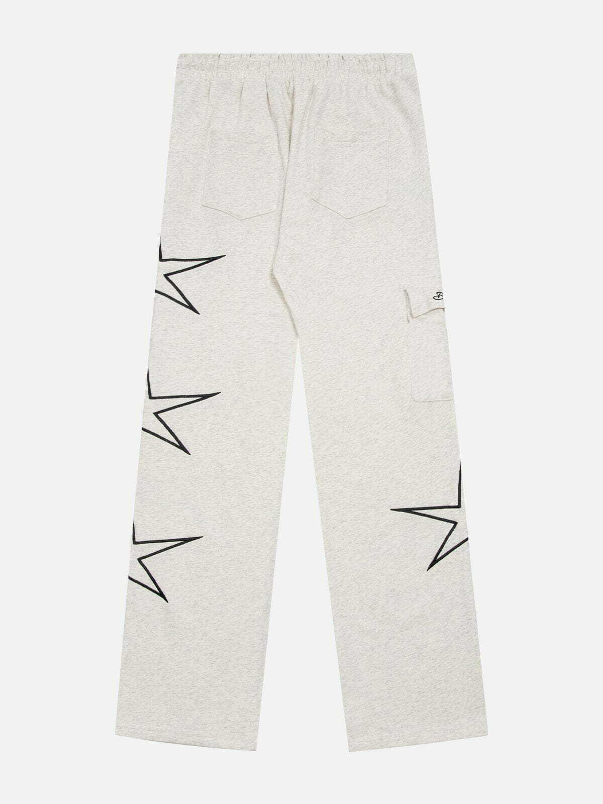 Y2K Star Print Sweatpants - Comfy Grunge Aesthetic Bottoms for Cute Outfits & Cozy Vibes